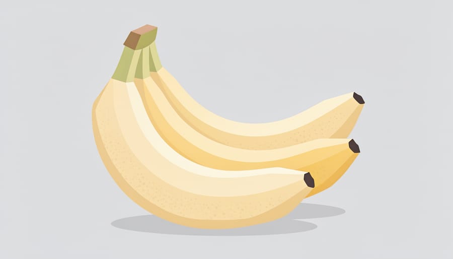 Close-up of a whole banana and banana slices on a wooden board under warm side lighting.